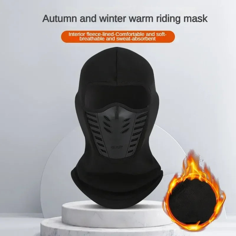 Winter Windproof Dustproof Face Shield Fleece Motorcycle Mask Thermal Neck Full Face Mask Keep Warm Riding Balaclava Biker Ski