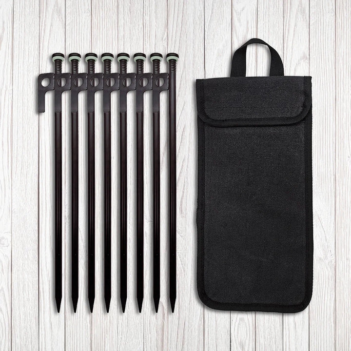 4/8Pcs Tent Stakes Forged Steel Tent Pegs Heavy Duty Ground Stakes 30cm Camping Tent Spikes with Storage Bag for Outdoor Camping
