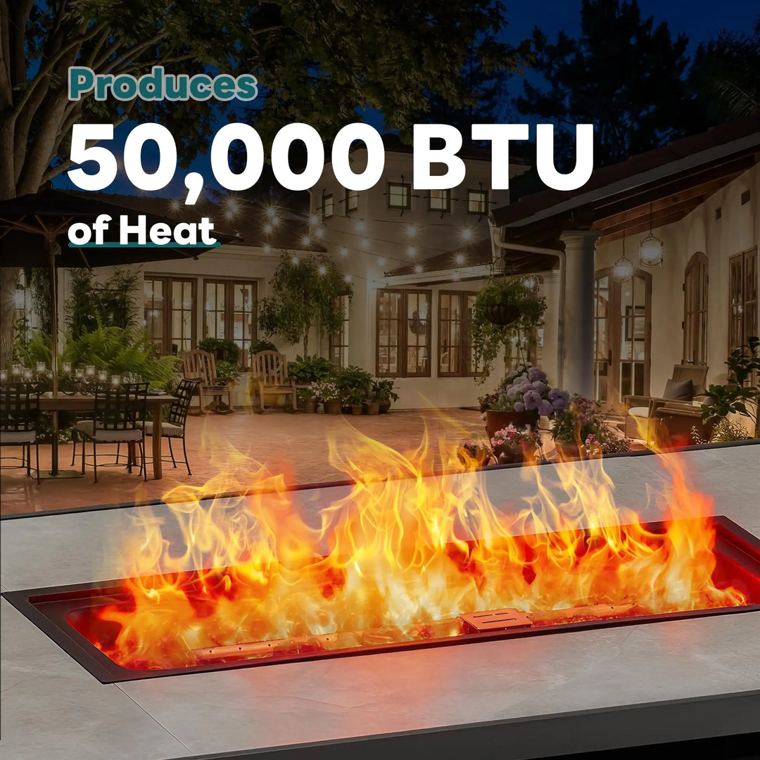 JHK 43 Inch Outdoor Propane Fire Pit Table 50,000 BTU Fire Pit for Outside Patio Garden Backyard Deck Balcony CSA Certification