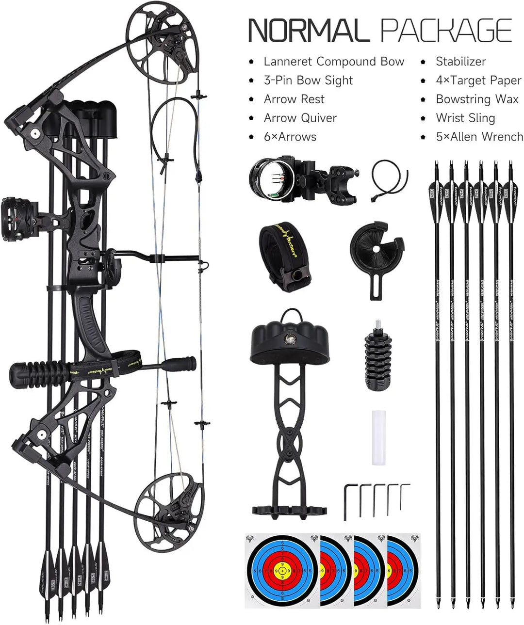 Lightweight Compound Bow Right Hand 0 To 70 Lbs Adjustable