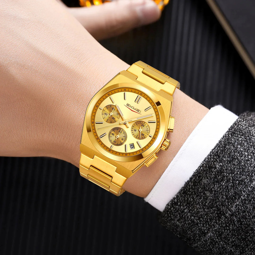 Men StainlSteel Quartz Electronic SKMEI 9371 Wristwatches Watch Business