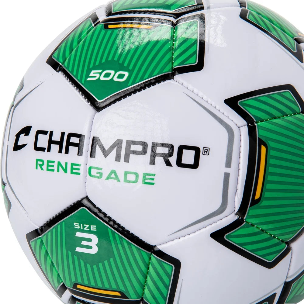 Renegade Size 3 Soccer Ball Durable PVC Synthetic Leather Air-Lock Bladder Youth Practice Recreational Sports Gear Training