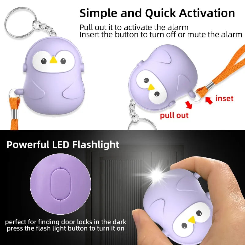 Personal Self Defense Alarm 130db Self Defense Siren Safety Alarm For Women Girl Personal Keychain Alarm With lighting