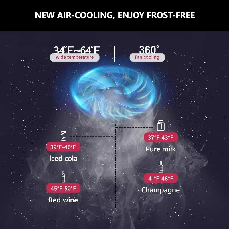 Beverage Refrigerator Cooler - 126 Can Mini Fridge with Glass Door for Soda Beer, Wine, Beverage Cooler for Home, Office