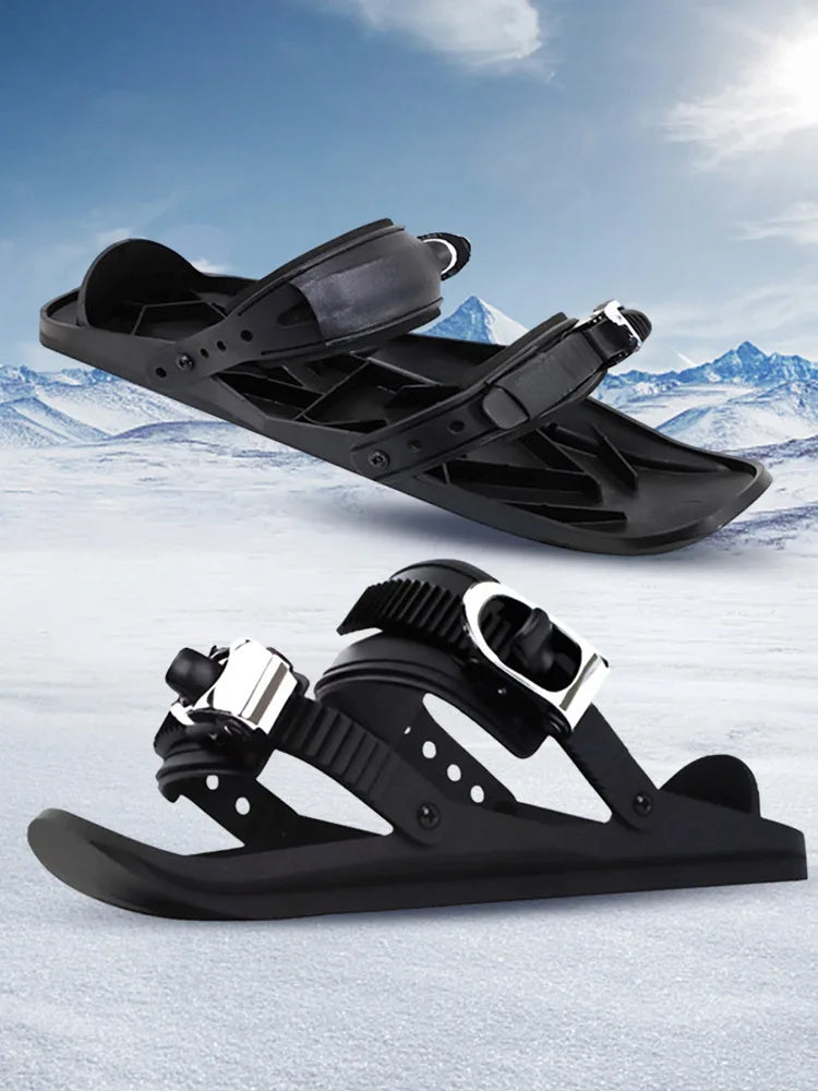 Mini Short Ski Skates Short Mini Skating Ski Shoes Portable Mini Skating Ski Shoes for Winter Outdoor Sports