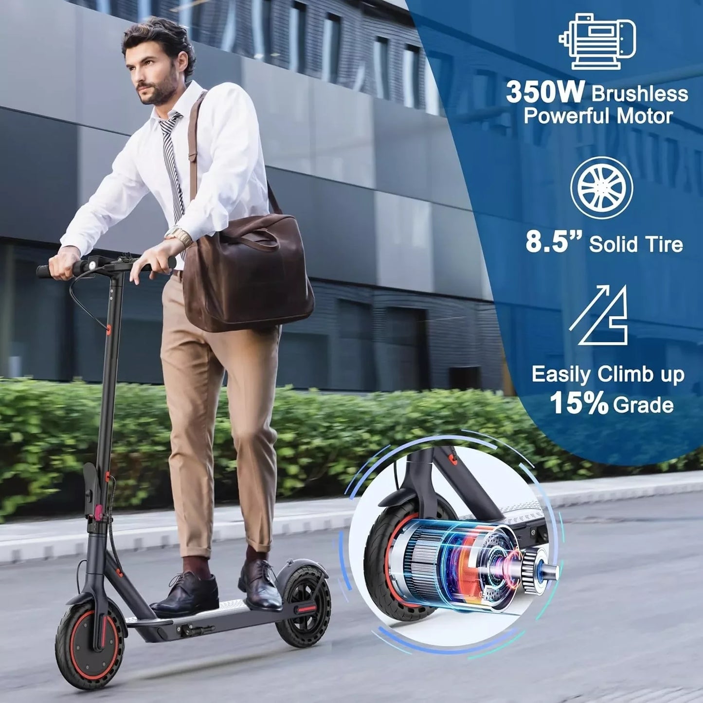 LP60 Electric Scooter 350W 19mph APP Smart Control Scooter 8.5inch tire Folding Electric Scooter 16miles Max Range for Adult