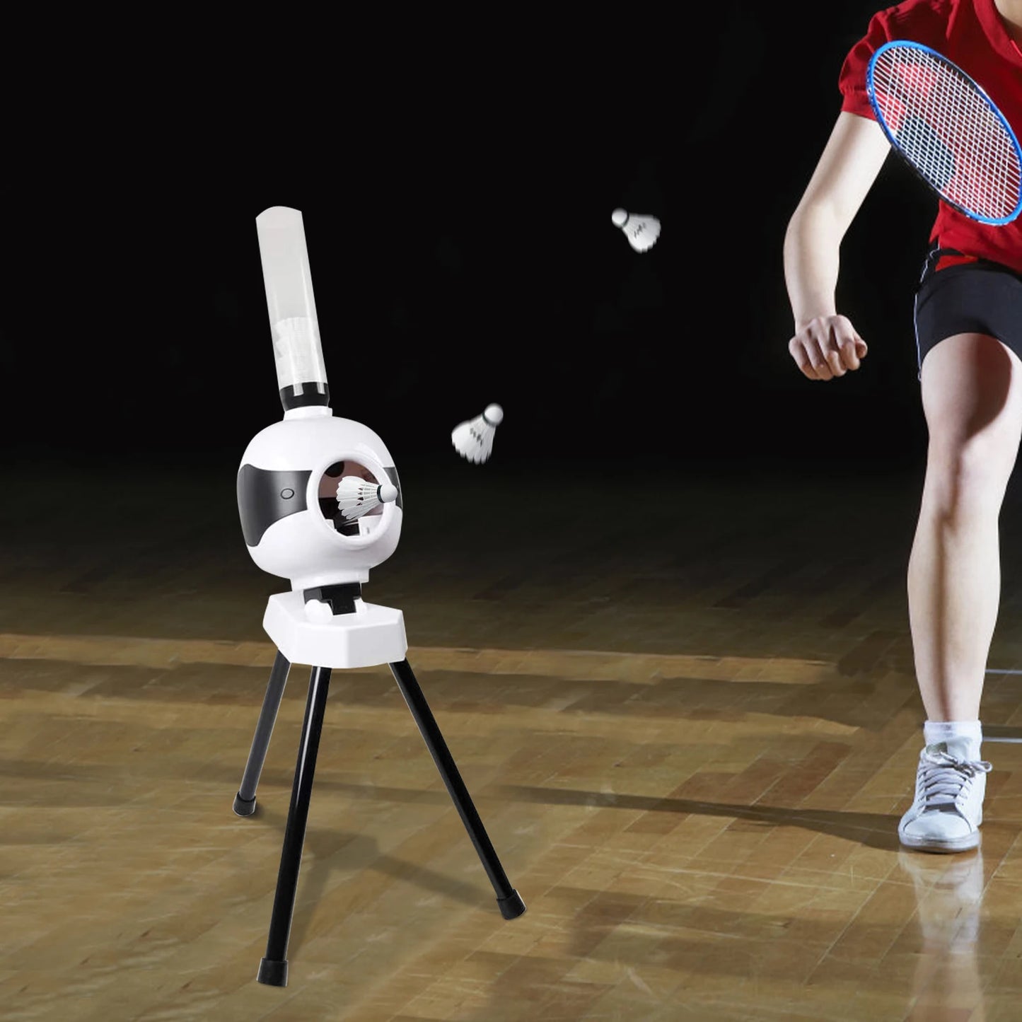 Portable Badminton Serve Machine, Automatic Badminton Pitching Machine for With Serving Frequency 4-6s / Ball for Practicing