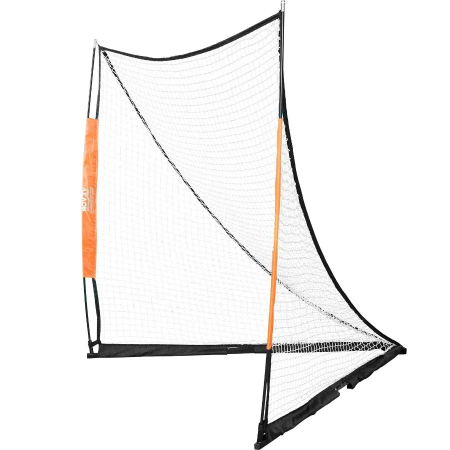 Lacrosse Goal 6' x 6' Lacrosse Net Portable Lacrosse Goal with Carry Bag Fiberglass Rod Backyard Lacrosse Training Equipment E
