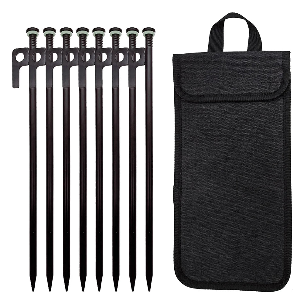 4/8Pcs Tent Stakes Forged Steel Tent Pegs Heavy Duty Ground Stakes 30cm Camping Tent Spikes with Storage Bag for Outdoor Camping