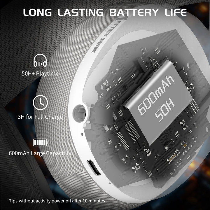 ATTACK SHARK L80 Ultra-Light Tri-Mode Gaming Headset Lightweight Wireless Gaming Headset for PC/PS4/PS5/Switch/Xbox