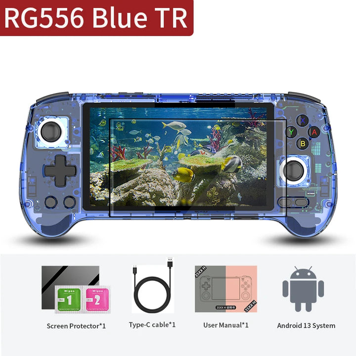 ANBERNIC RG556 Retro Handheld Games Console 5.48" AMOLED Screen WIFI Android Video Games Player Supports AI Assistant Streaming