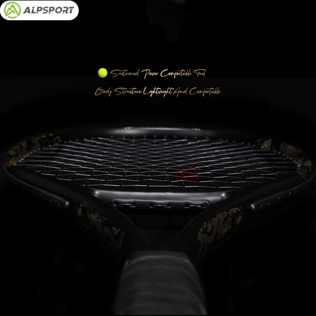 ALPSPORT JL 27-inch strong and durable 4 3/8-inch grip carbon fiber tennis racket suitable for students and teenagers