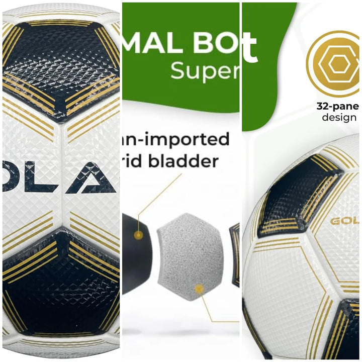 Gold Series Soccer Ball Size 5 - NFHS Approved Thermal Bonded Korean PU Leather Professional Match