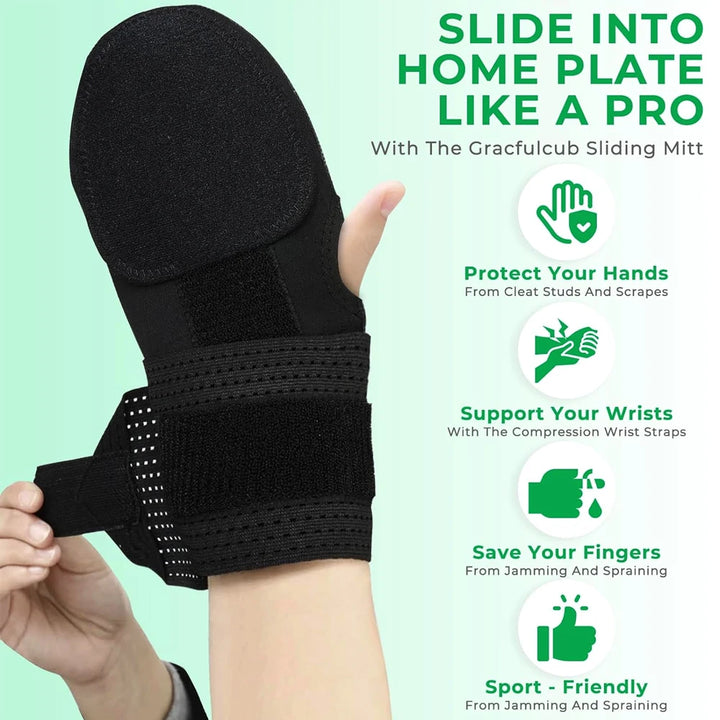 Baseball Sliding Mitt Guard for Base Running, Ergonomic Design, Protect Fingers, 1Pc