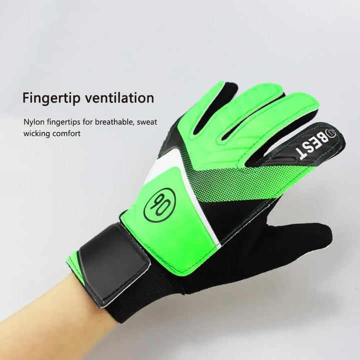 Football Gloves Latex Support Football Goalkeeper Gloves Full Finger Protection Anti-Slip Waterproof Breathable for Kids Adults