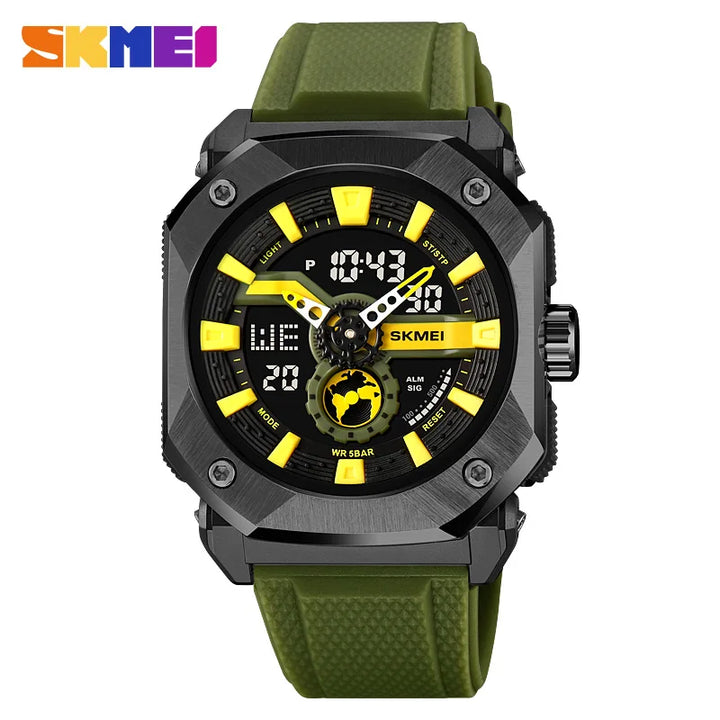 SKMEI 3 Time LED Light Digital Sport Mens Watch Multifunctional Countdown Wristwatches 5Bar Waterproof Date Alarm reloj hombre