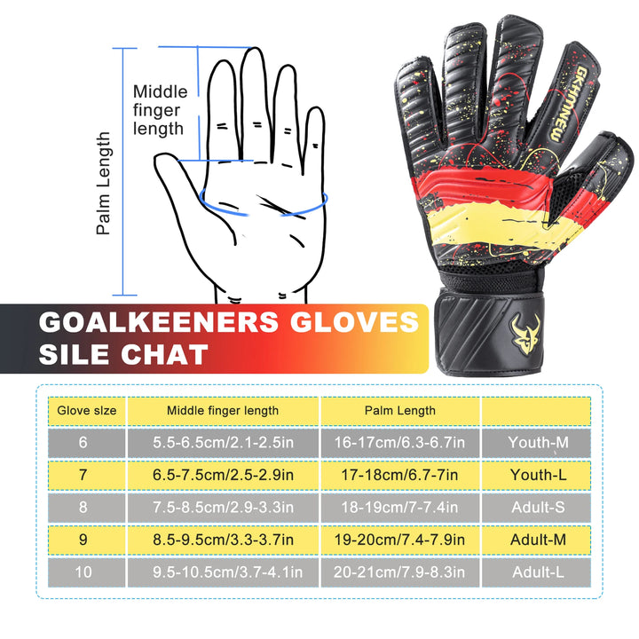 Goalkeeper Gloves for Adult & Youth – Soccer Goalie Gloves, Strong Latex Grip, Double Wrist Support & Breathable Mesh