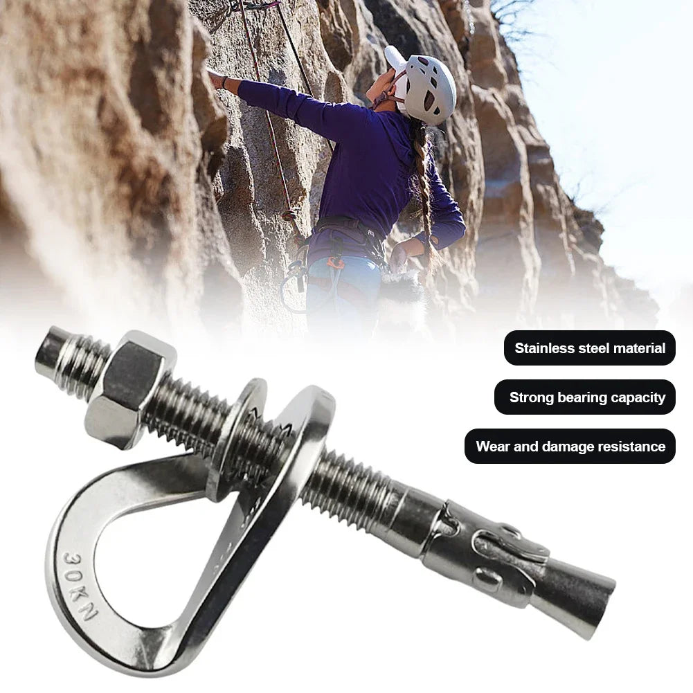 Rock Piton Climb Anchor Point Nut Anchor Bolt Hanger Plate Expansion Nail 304 Stainless Steel Caving Climbing Rigging M8 M10 M12