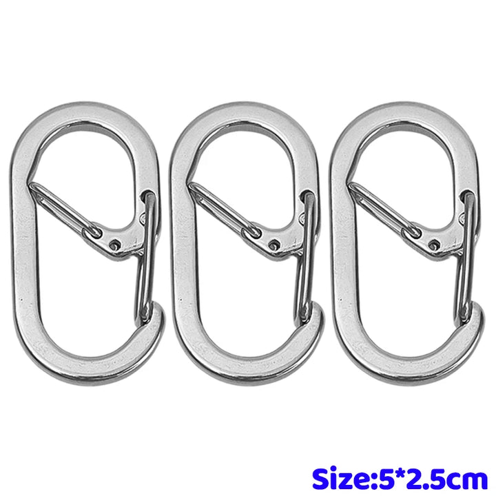Stainless Steel G Hook Carabiner Keychain Tactical Backpack Molle Clip Outdoor Camping Hiking Gear EDC Tool Quick Release Clasps