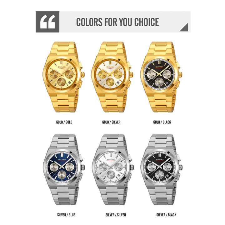 Men StainlSteel Quartz Electronic SKMEI 9371 Wristwatches Watch Business