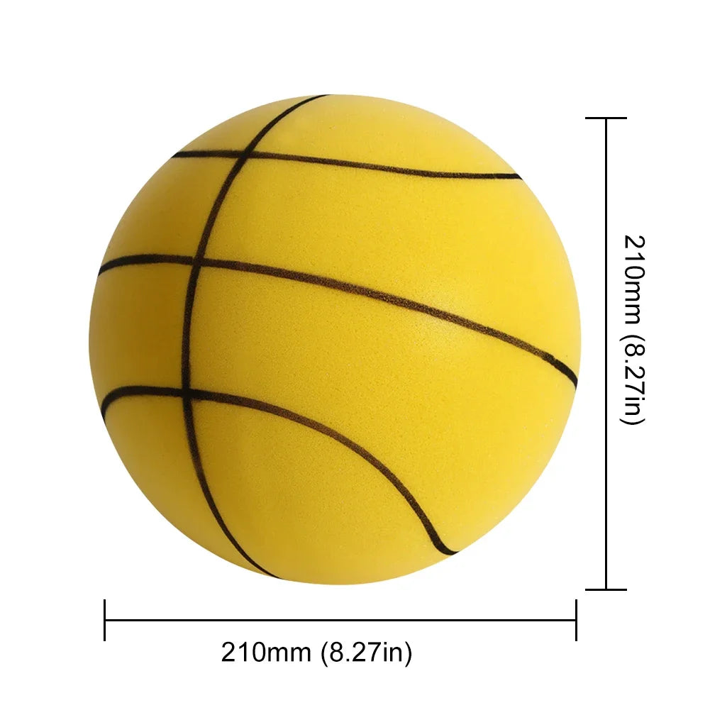 18/21/24 cm Indoor Silent Basketball And Hoop High-Resilience Bouncing Mute Ball Squeezable Sports Basketball For Indoor Sports