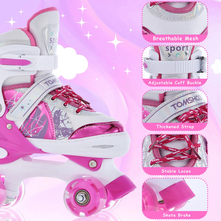 Roller Skates for Girls Boys for Kids 4 Size Adjustable Light Up kids roller skates kids roller skates girls girls roller skates