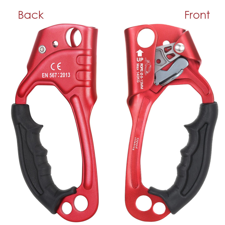 Vertical Rope Ascender Hand Ascender Aluminum  Alloy Rock Climbing Handheld Ascender for Aloft Working Caving