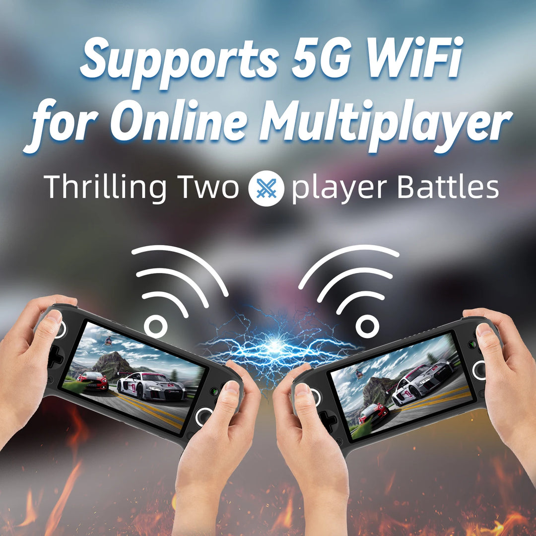 ANBERNIC RG556 Retro Handheld Games Console 5.48" AMOLED Screen WIFI Android Video Games Player Supports AI Assistant Streaming