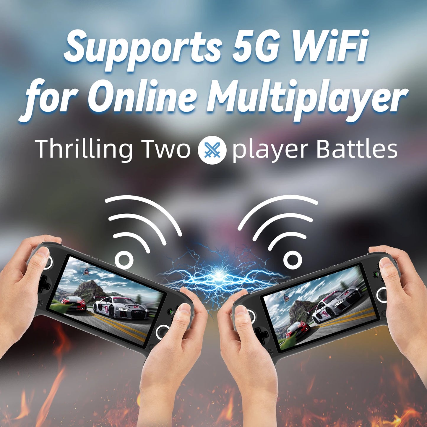 ANBERNIC RG556 Retro Handheld Games Console 5.48" AMOLED Screen WIFI Android Video Games Player Supports AI Assistant Streaming