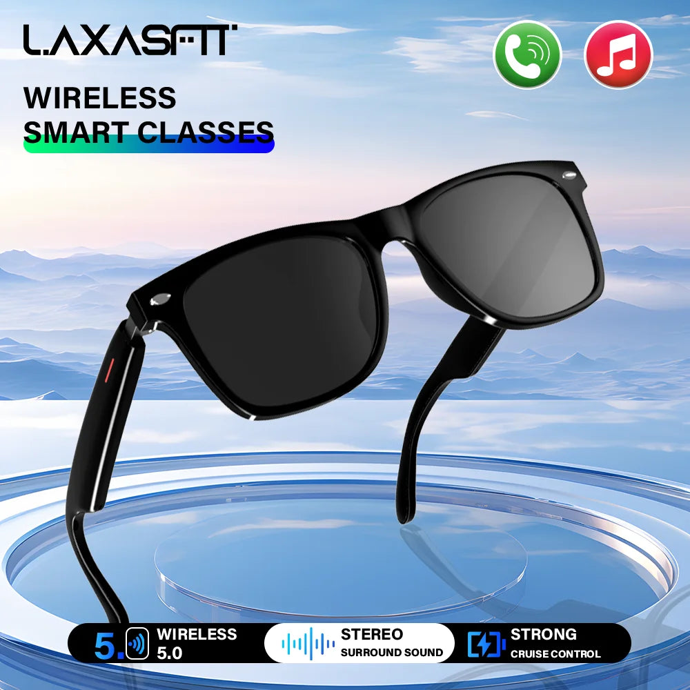 LAXASFIT Smart Bluetooth Glasses Sunglasses Talking Outdoor Sports Headset UV Protective Eyewear for Men and Women Holiday Gift