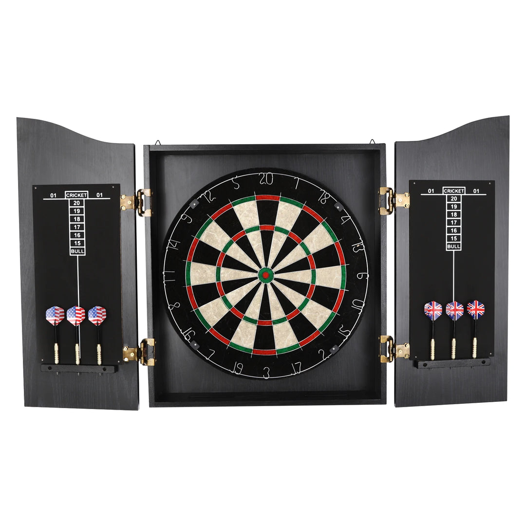 Electronic Dartboard Set with Cabinet & Integrated Scoreboard - Includes 6 Soft-Tip Darts for Family Game Rooms & Home