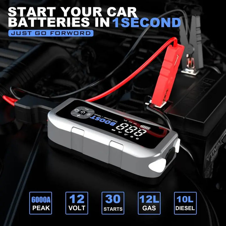 20000mAh Car Jump Starter Air Pump 12V  Professional Auto Booster Gas&Diesel Battery Starter 4000A Portable Splitter Battery