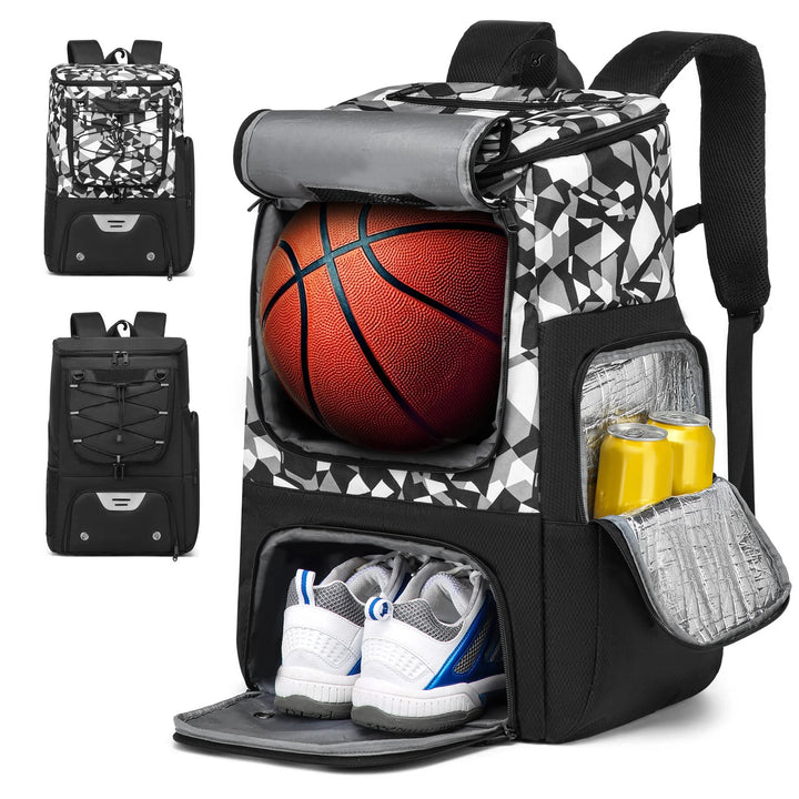 Sports Training Equipment Basketball Backpack with Separate Ball holder & Shoes Compartment Gym Backpack for Basketball Soccer