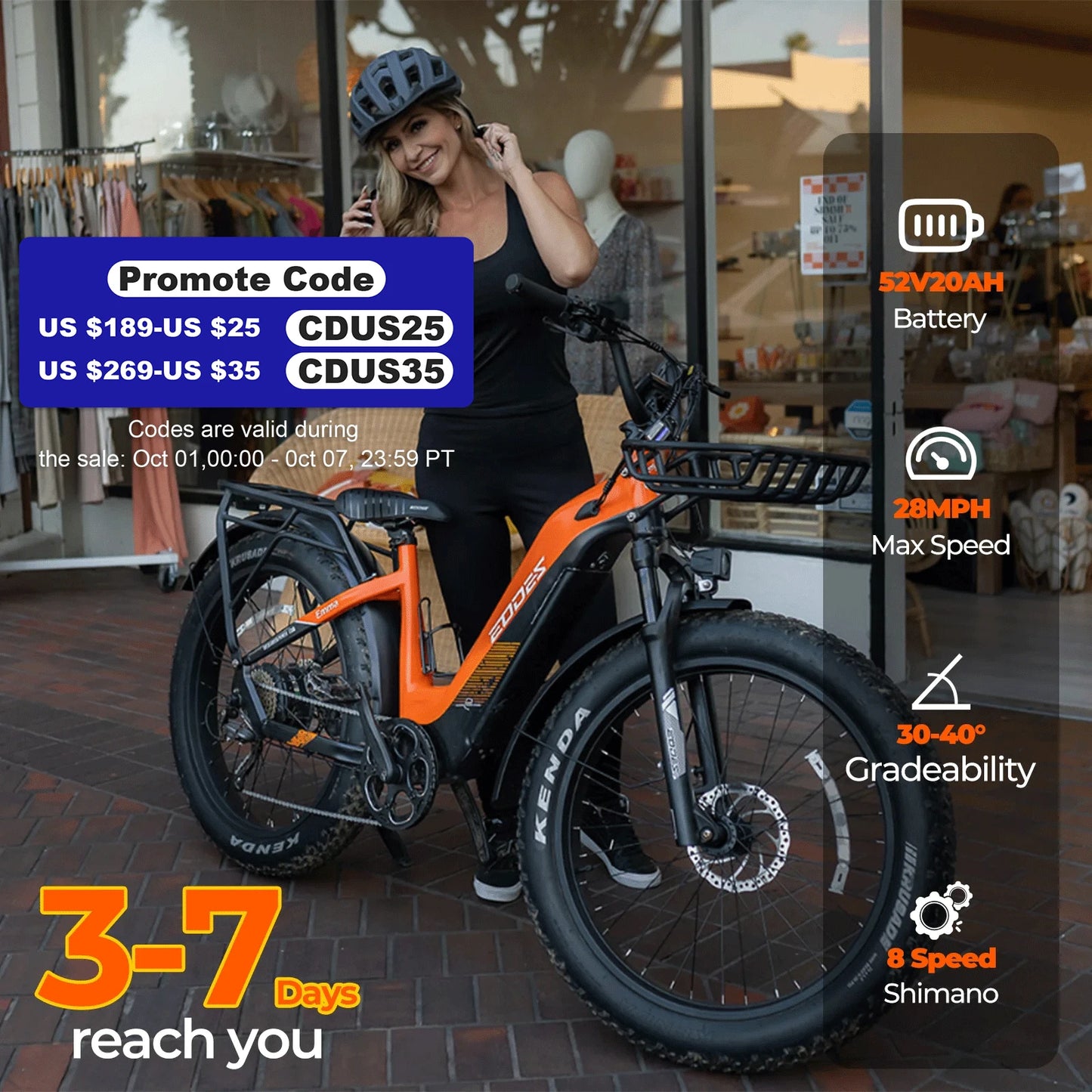 750W off-road electric bicycle 52V 17Ah 26 inch 4.0 fat tire with USB port and Bluetooth APP LCD screen 9-speed
