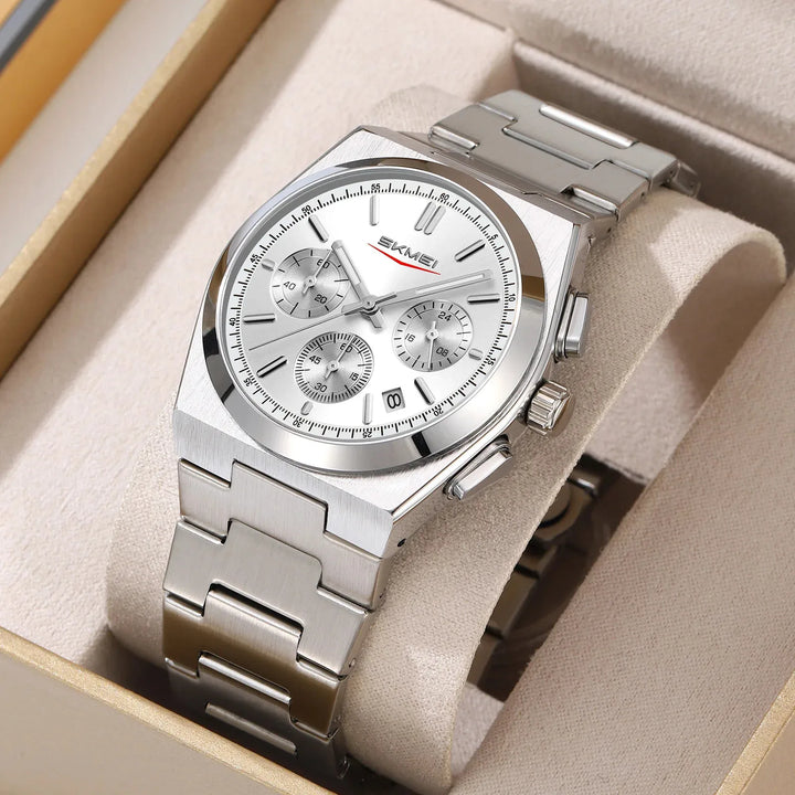 Men StainlSteel Quartz Electronic SKMEI 9371 Wristwatches Watch Business