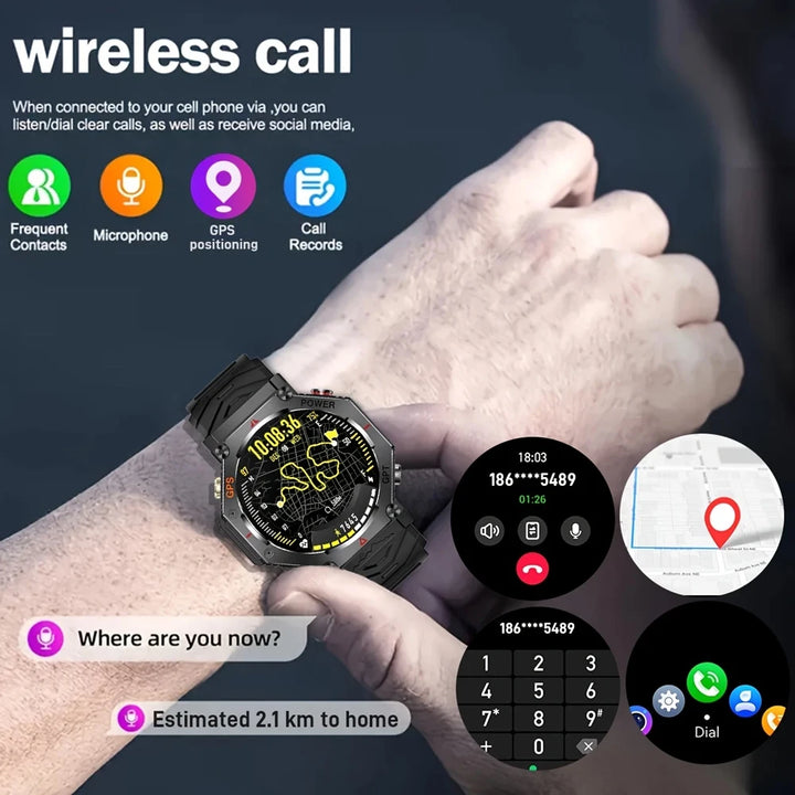 SENBONO GPS Smart Watch Men Built-in GPS Bluetooth Call AI GPT Fitness Tracker Waterproof Military Sports Smartwatch for Men