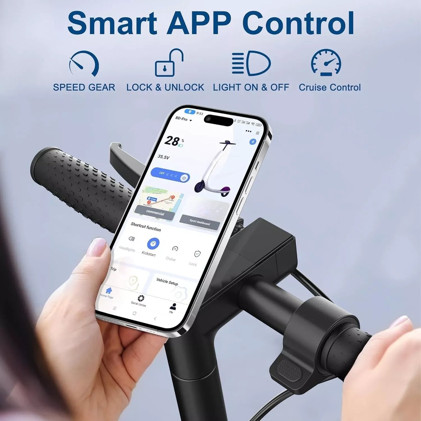 LP60 Electric Scooter 350W 19mph APP Smart Control Scooter 8.5inch tire Folding Electric Scooter 16miles Max Range for Adult