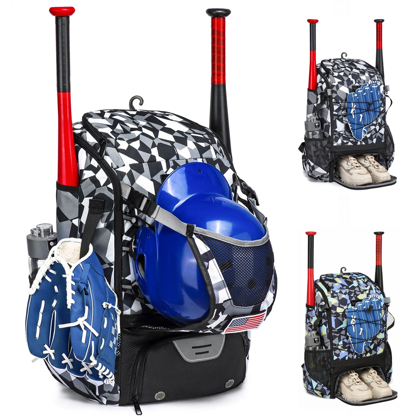 Baseball Equipment Bag Baseball Backpack with Shoe Compartment Softball Bat Bag for Youth Large Capacity Sport Baseball Backpack