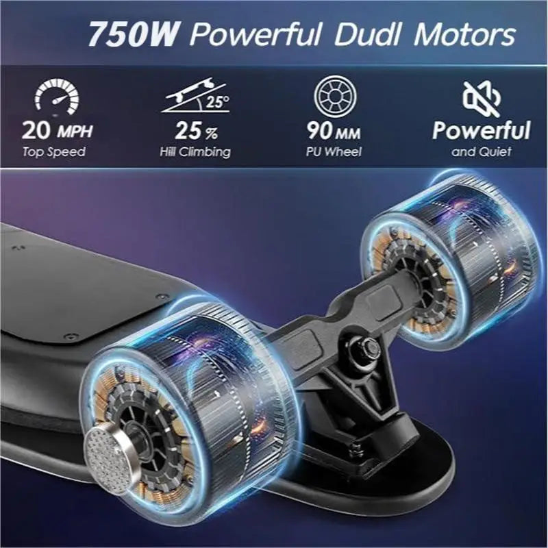 Caroma 38 Inch Electric Skateboard 1200W Remote 28 MPH