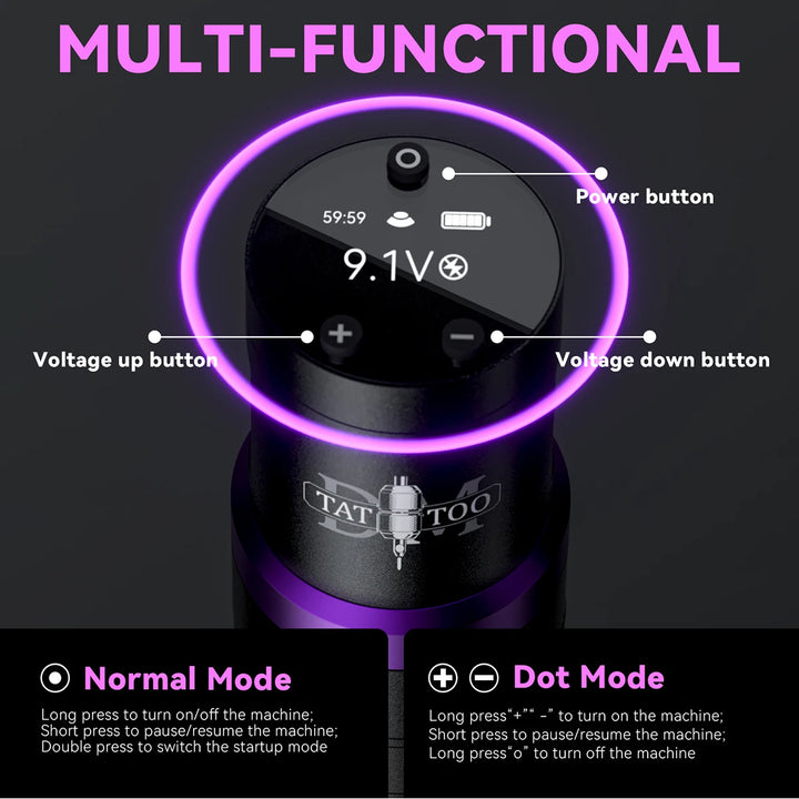 DM Gorilla Wireless Tattoo Kit Adjustable Stroke Tattoo Machine 1500mAh Powerful Customized Low Noise Motor For Permanent Makeup