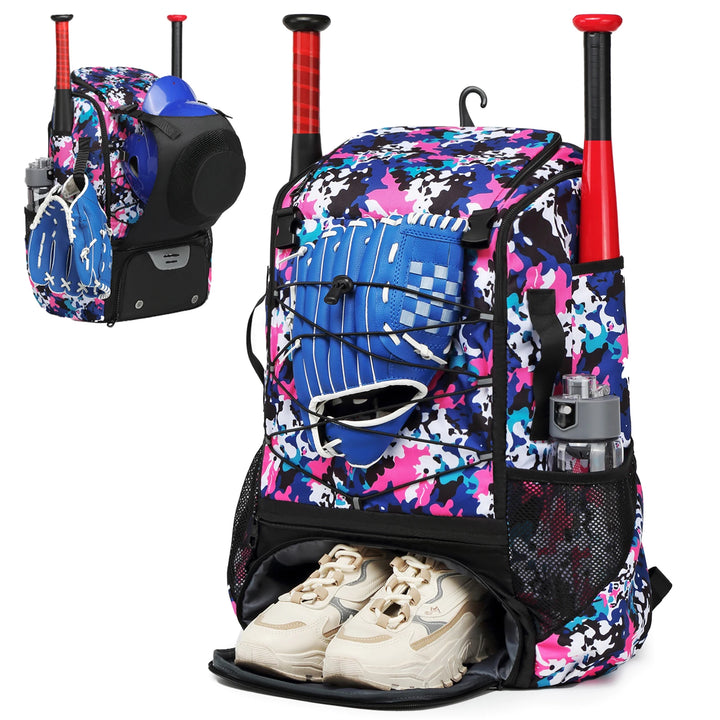 Baseball Equipment Bag Baseball Backpack with Shoe Compartment Softball Bat Bag for Youth Large Capacity Sport Baseball Backpack