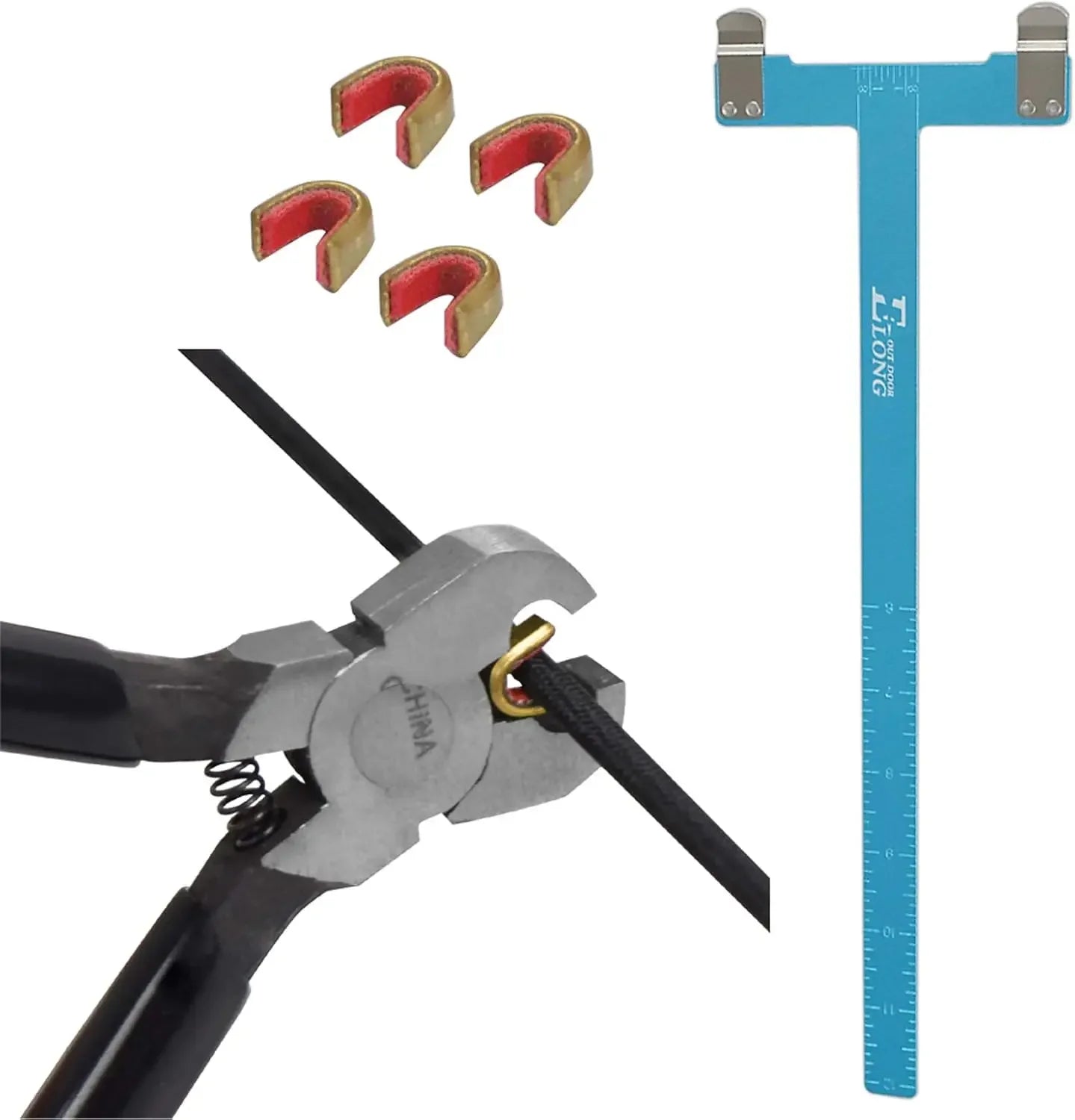 Archery Bow String Nocking Points Pliers T Ruler Clip Set