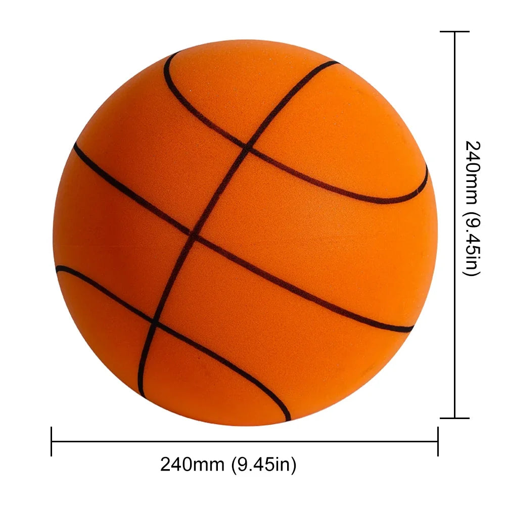 18/21/24 cm Indoor Silent Basketball And Hoop High-Resilience Bouncing Mute Ball Squeezable Sports Basketball For Indoor Sports