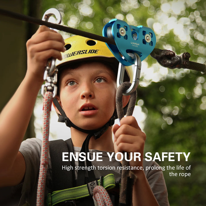 Cable Trolley Trolley Lixada 30kN Cable Trolley Pulley with Ball Bearing Climbing Caving Aloft Work  Zipline Cable Trolley