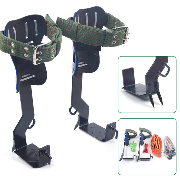 Tree Climbing Spikes Gear for Tree Work-Adjustable Belt Lanyard Rope Rescue Belt 2 Gears,Portable Tree Climbing Kit