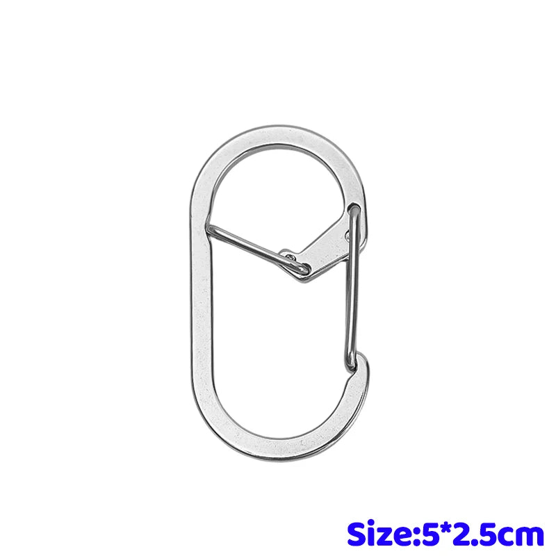 Stainless Steel G Hook Carabiner Keychain Tactical Backpack Molle Clip Outdoor Camping Hiking Gear EDC Tool Quick Release Clasps