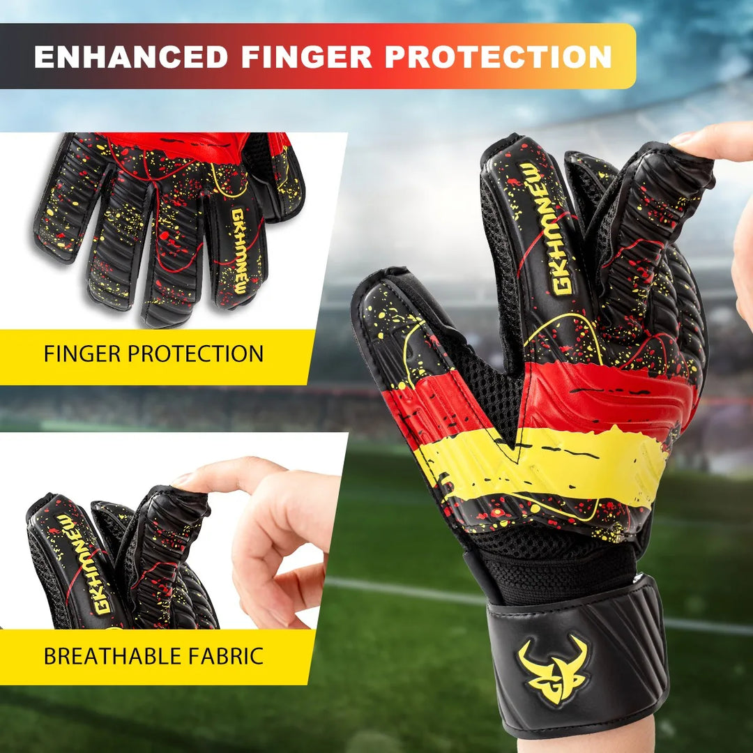 Goalkeeper Gloves for Adult & Youth – Soccer Goalie Gloves, Strong Latex Grip, Double Wrist Support & Breathable Mesh