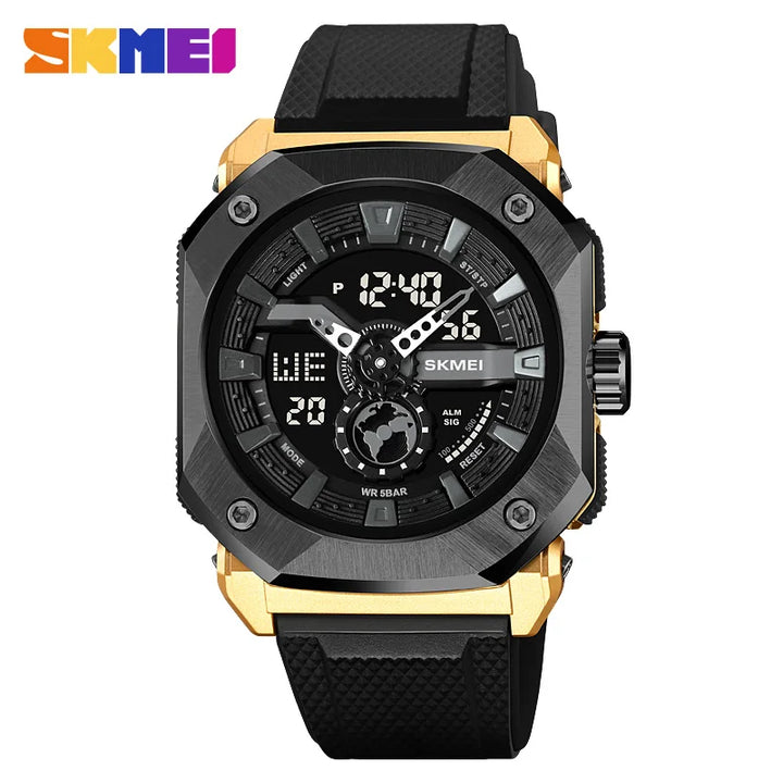 SKMEI 3 Time LED Light Digital Sport Mens Watch Multifunctional Countdown Wristwatches 5Bar Waterproof Date Alarm reloj hombre